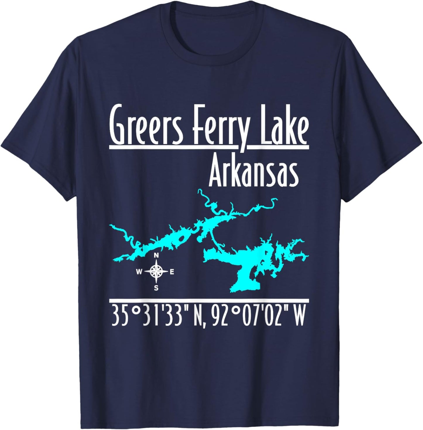 Modern Greers Ferry Lake, Arkansas T-Shirt - T-Shirt | Navy