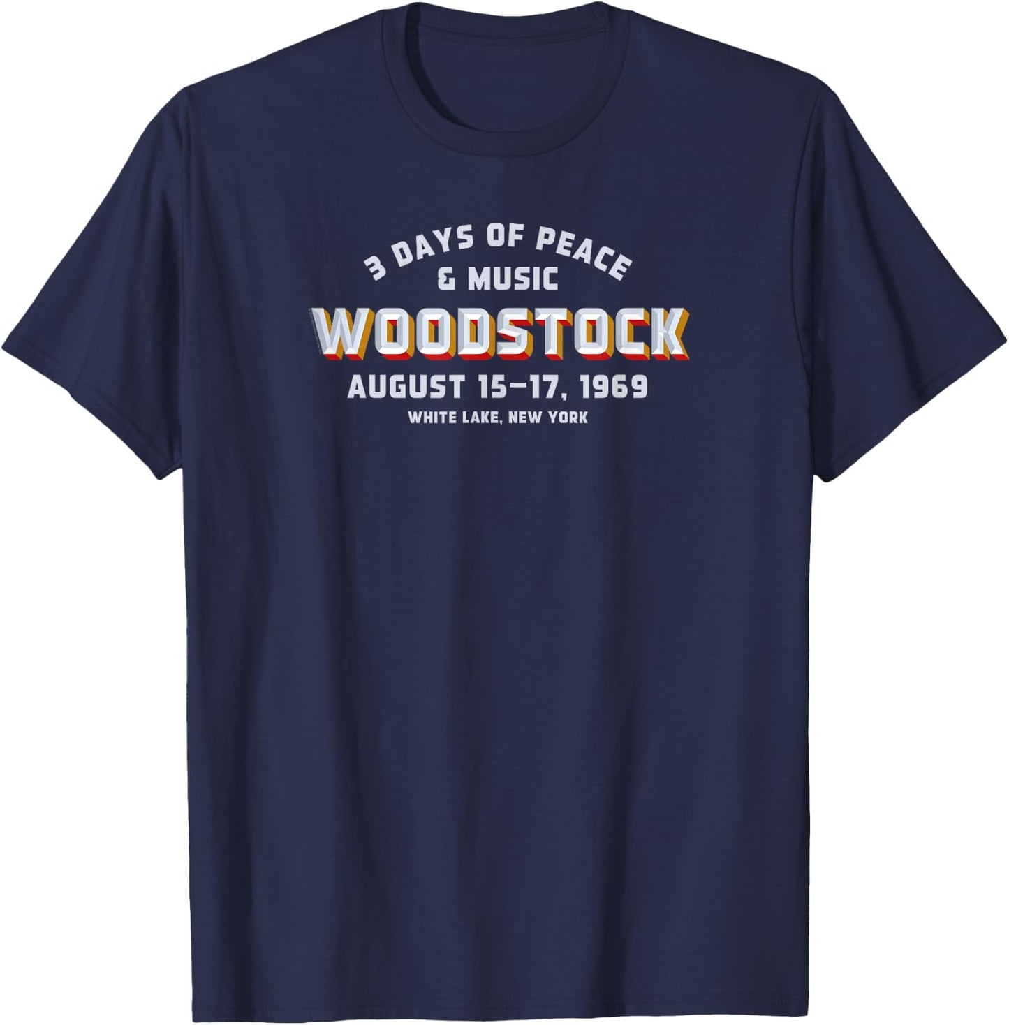Woodstock Rock Music Festival Concert Varsity 1969 T-Shirt - T-Shirt | Navy