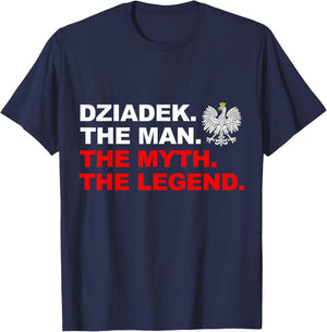 Dziadek Flag Of Poland Proud Polish Grandpa Father's Day T-Shirt - T-Shirt | Navy