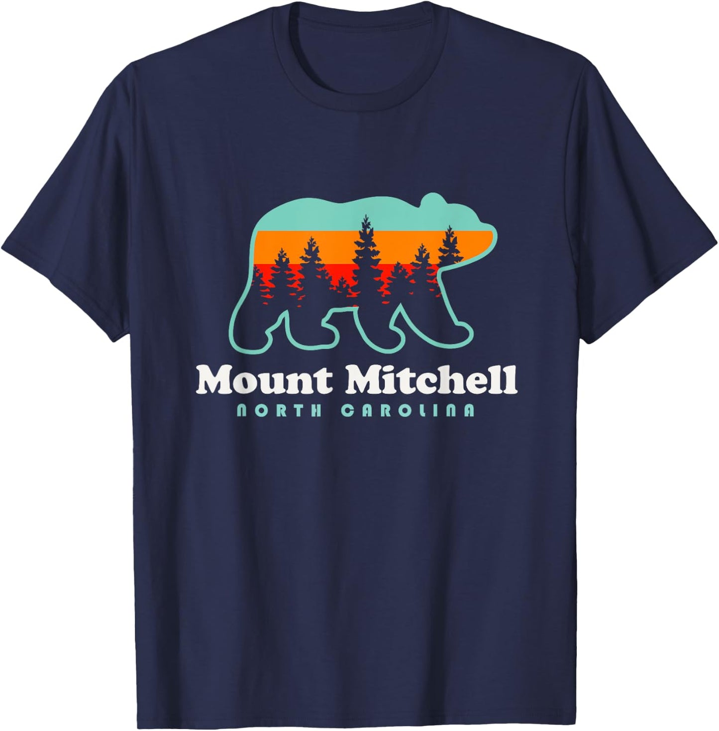 Mount Mitchell Hike North Carolina Black Mountain Range T-Shirt - T-Shirt | Navy