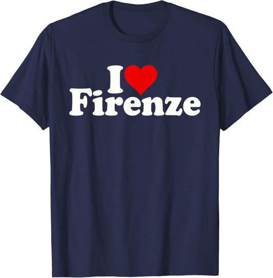 I Love Heart Firenze Florence Italy Italia T-Shirt - T-Shirt | Navy