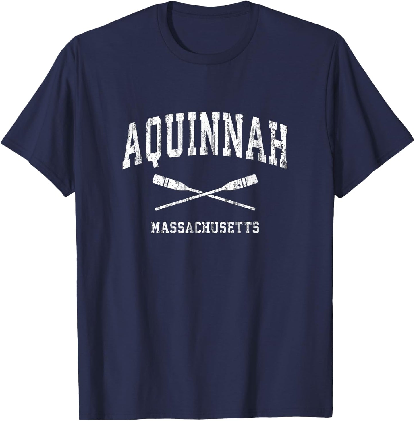 Aquinnah Massachusetts Vintage Nautical Paddles Sports Oars T-Shirt - T-Shirt | Navy