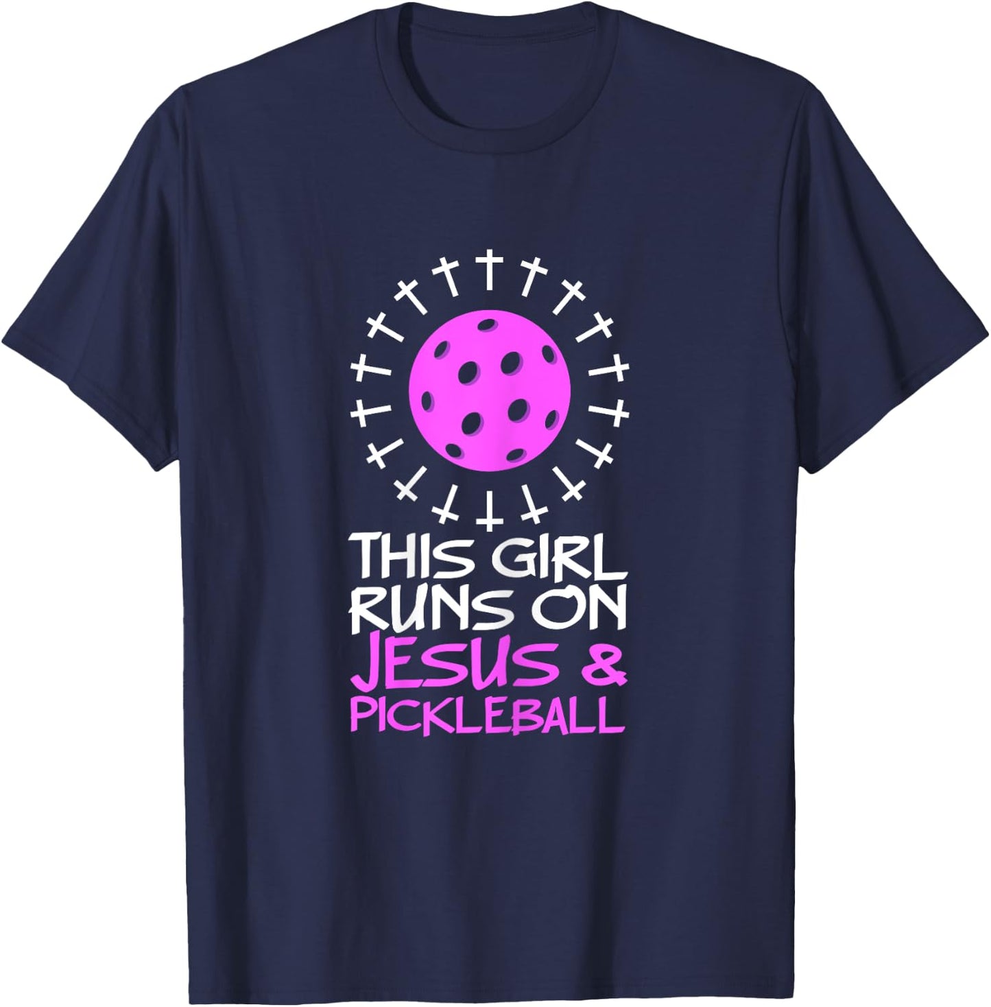 Jesus & Pickleball T-Shirt - T-Shirt | Navy