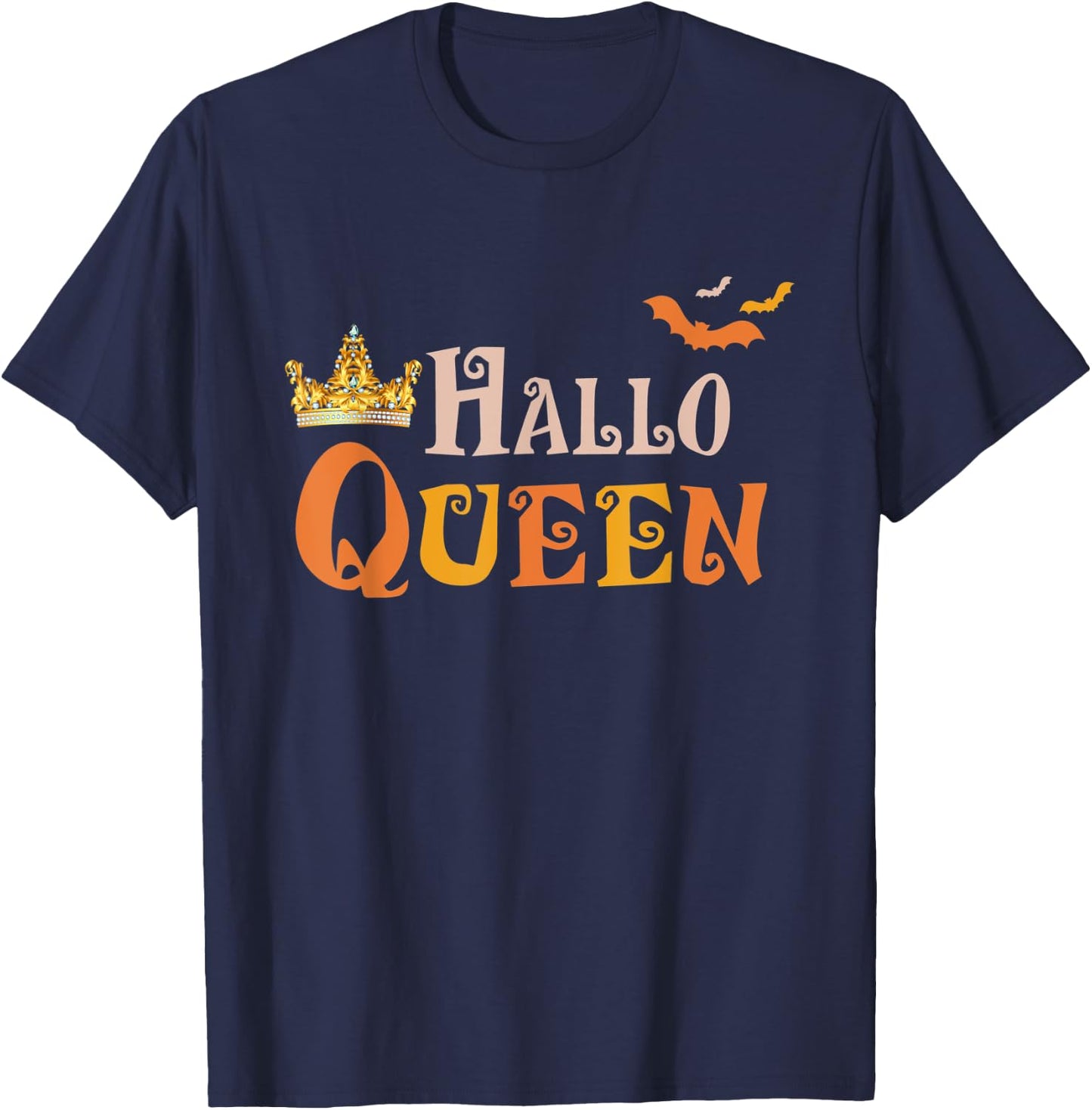 Halloqueen Crown Queen Bat Women Costume Halloween T-Shirt - T-Shirt | Navy