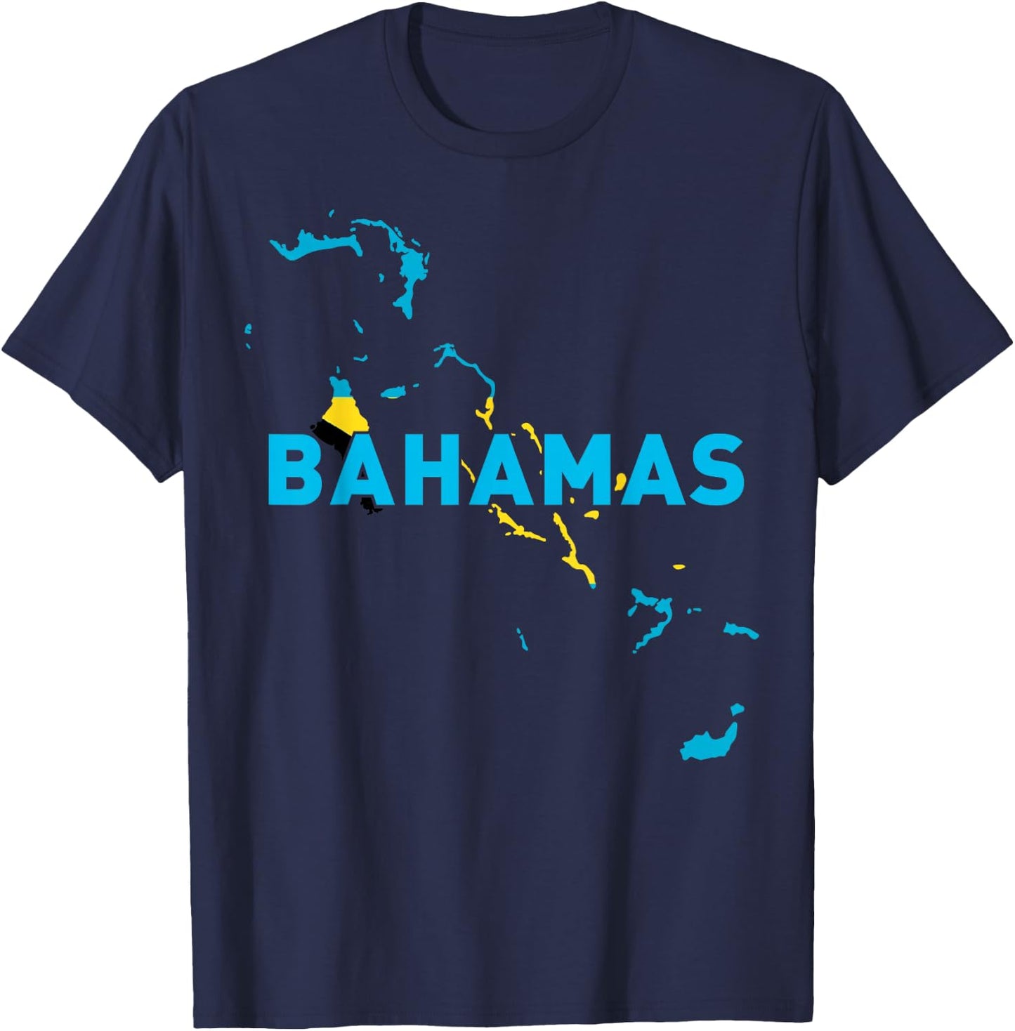 Proud Family and Patriotic Flag of Country Bahamas T-Shirt - T-Shirt | Navy