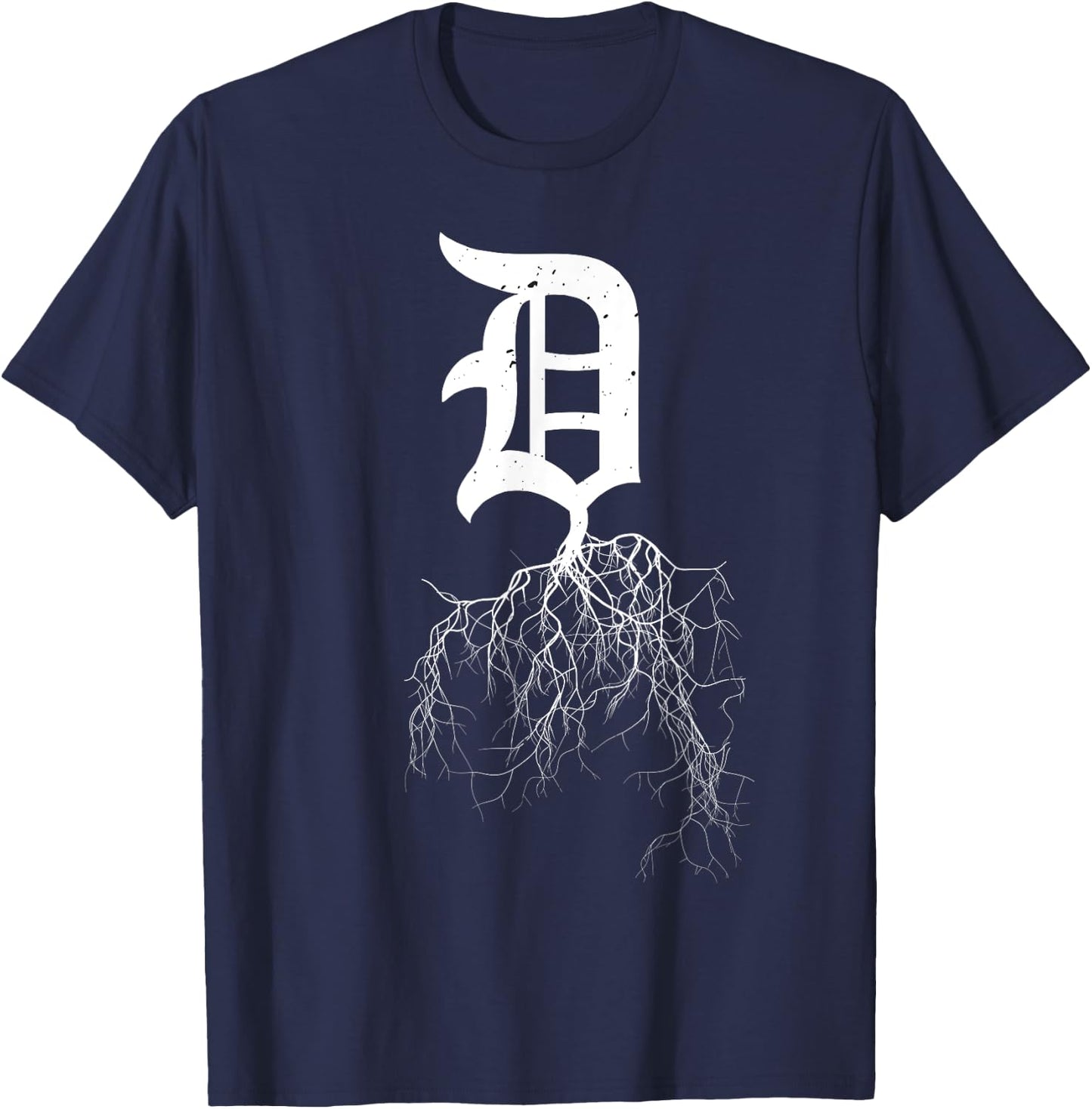 Detroit Roots Shirt Michigan American Born Rooted American T-Shirt - T-Shirt | Navy