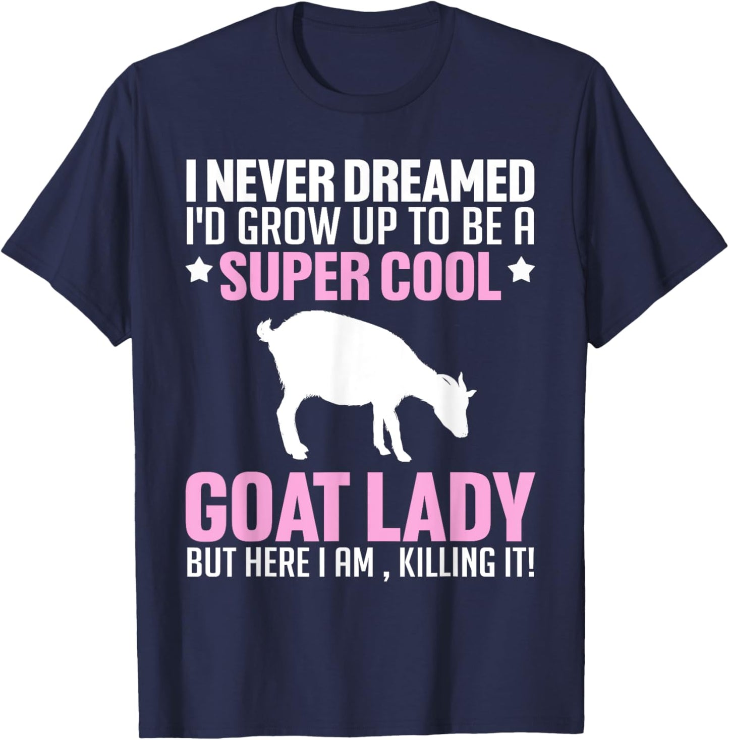 Cute Goat Art Girls Kids Goat Lover Farm Whisperer T-Shirt - T-Shirt | Navy