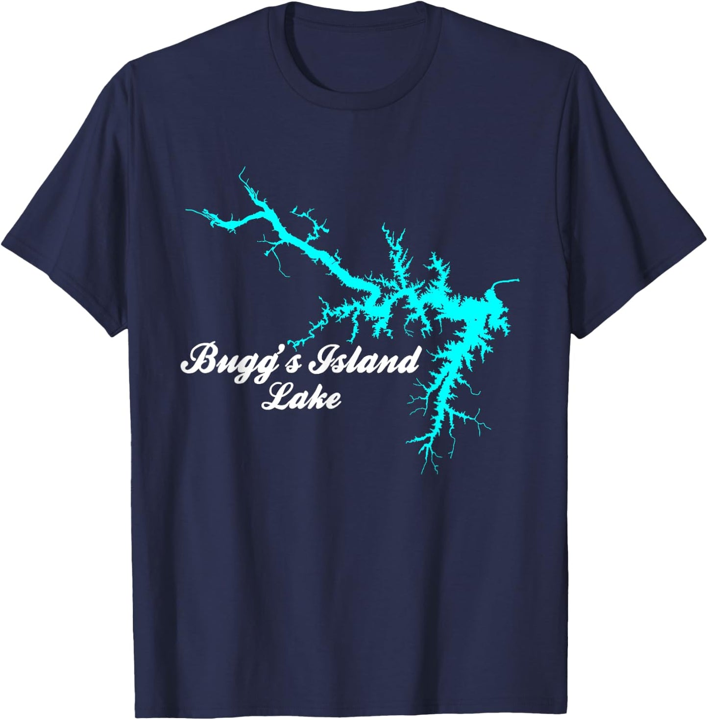 Minimalist Bugg's Island Lake - Virginia T-Shirt - T-Shirt | Navy