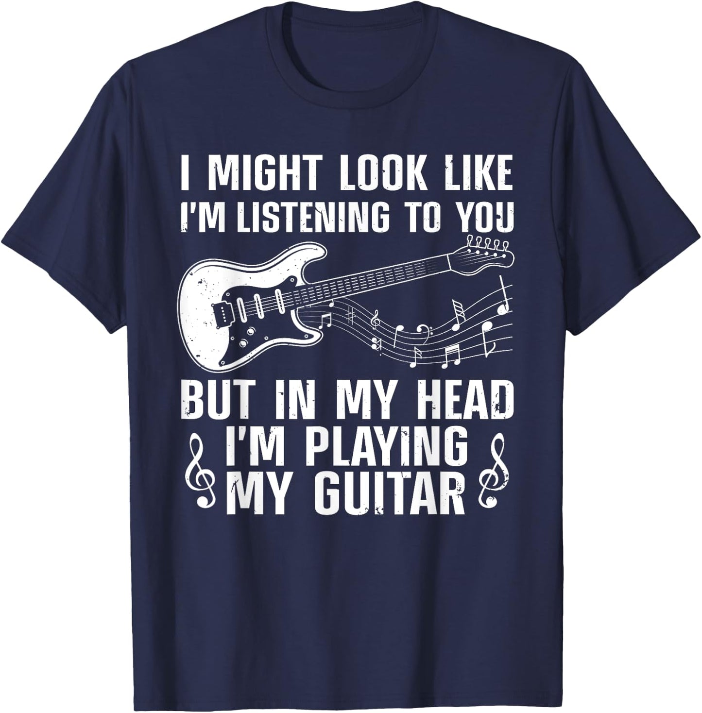 Funny Guitar Design Women Guitarist Guitar Player T-Shirt - T-Shirt | Navy