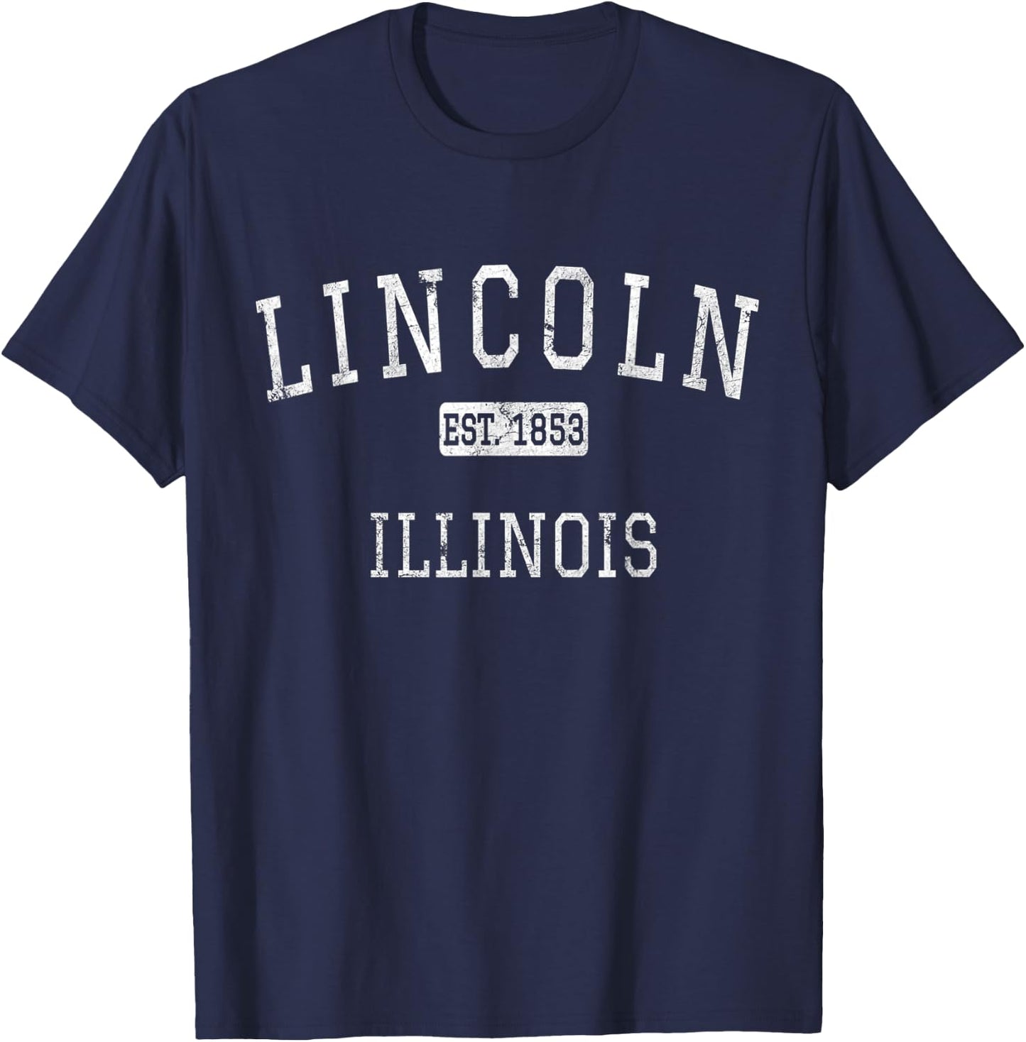 Lincoln Illinois IL Vintage T-Shirt - T-Shirt | Navy