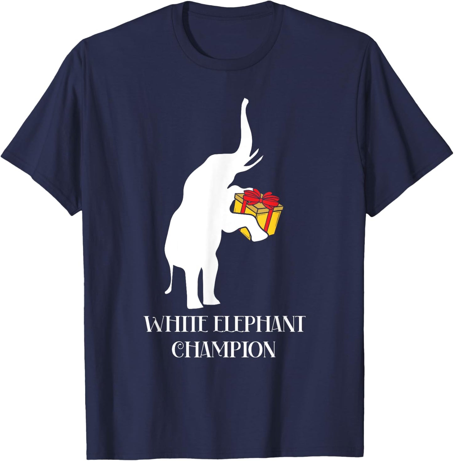 White Elephant Champion Gag Gift Exchange Christmas Funny T-Shirt - T-Shirt | Navy