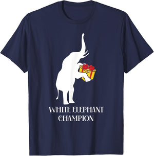 White Elephant Champion Gag Gift Exchange Christmas Funny T-Shirt - T-Shirt | Navy
