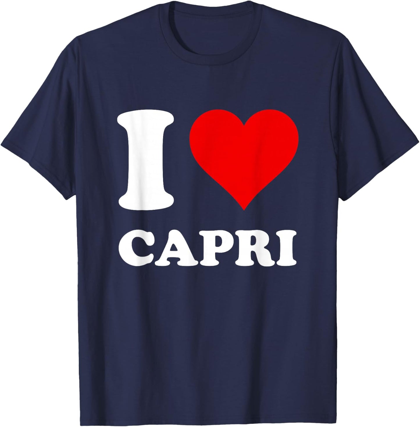 Red Heart I Love Capri T-Shirt - T-Shirt | Navy