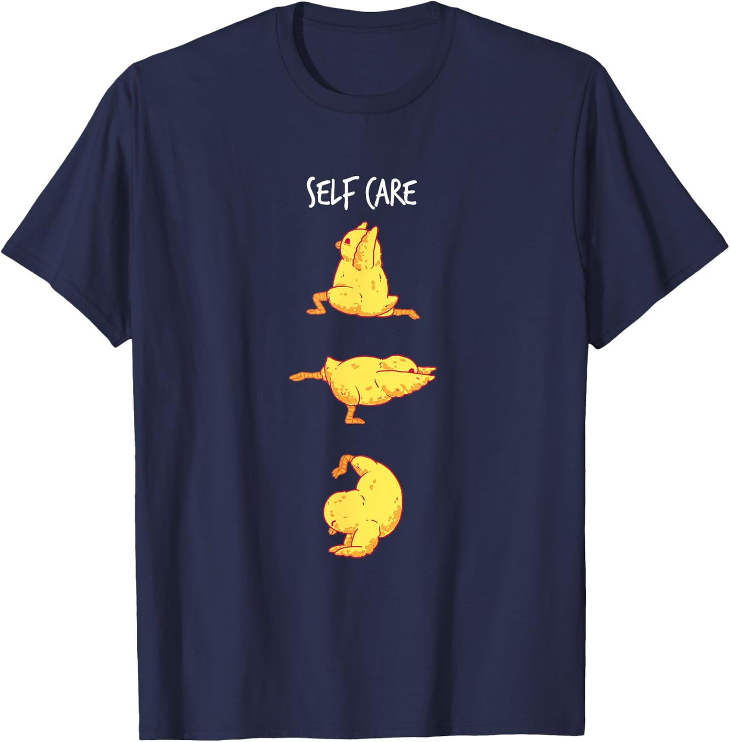 Funny Workout Self Care Chicken Yoga Pose T-Shirt - T-Shirt | Navy