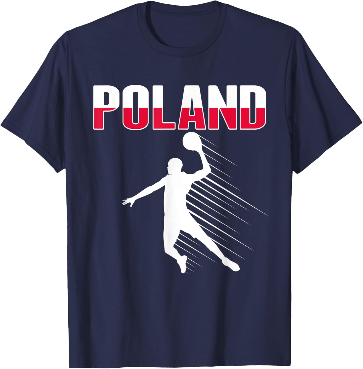 Poland Basketball Lovers Jersey Support Polish Baller Team T-Shirt - T-Shirt | Navy