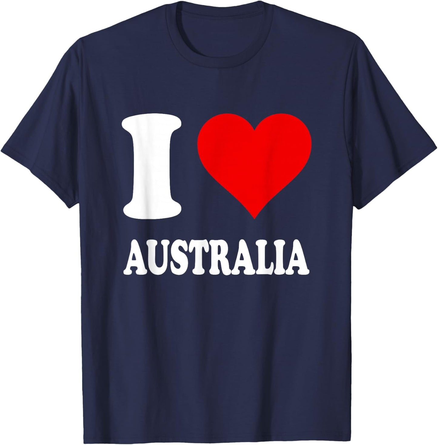 Red Heart I Love Australia T-Shirt - T-Shirt | Navy