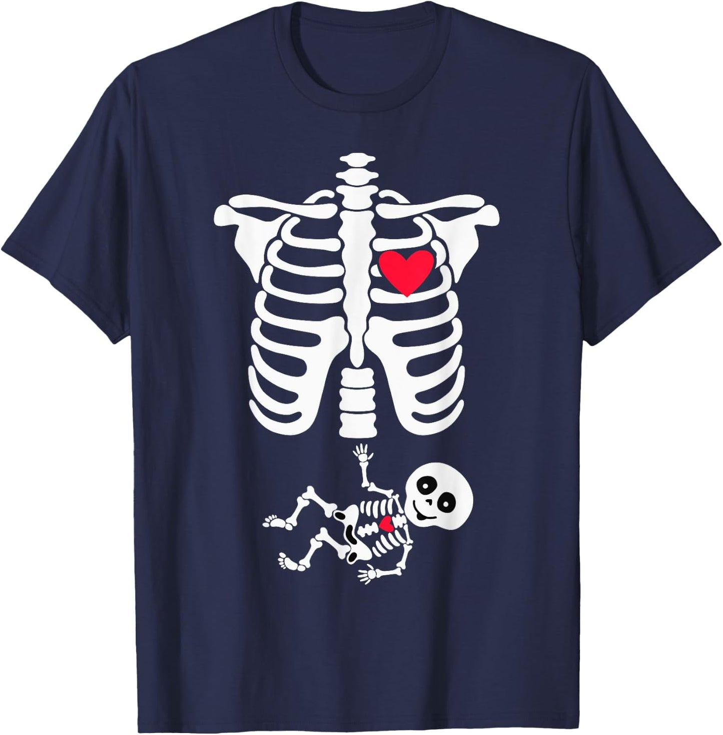 Halloween Costume for Pregnant Mom to Be Skeleton T-Shirt - T-Shirt | Navy