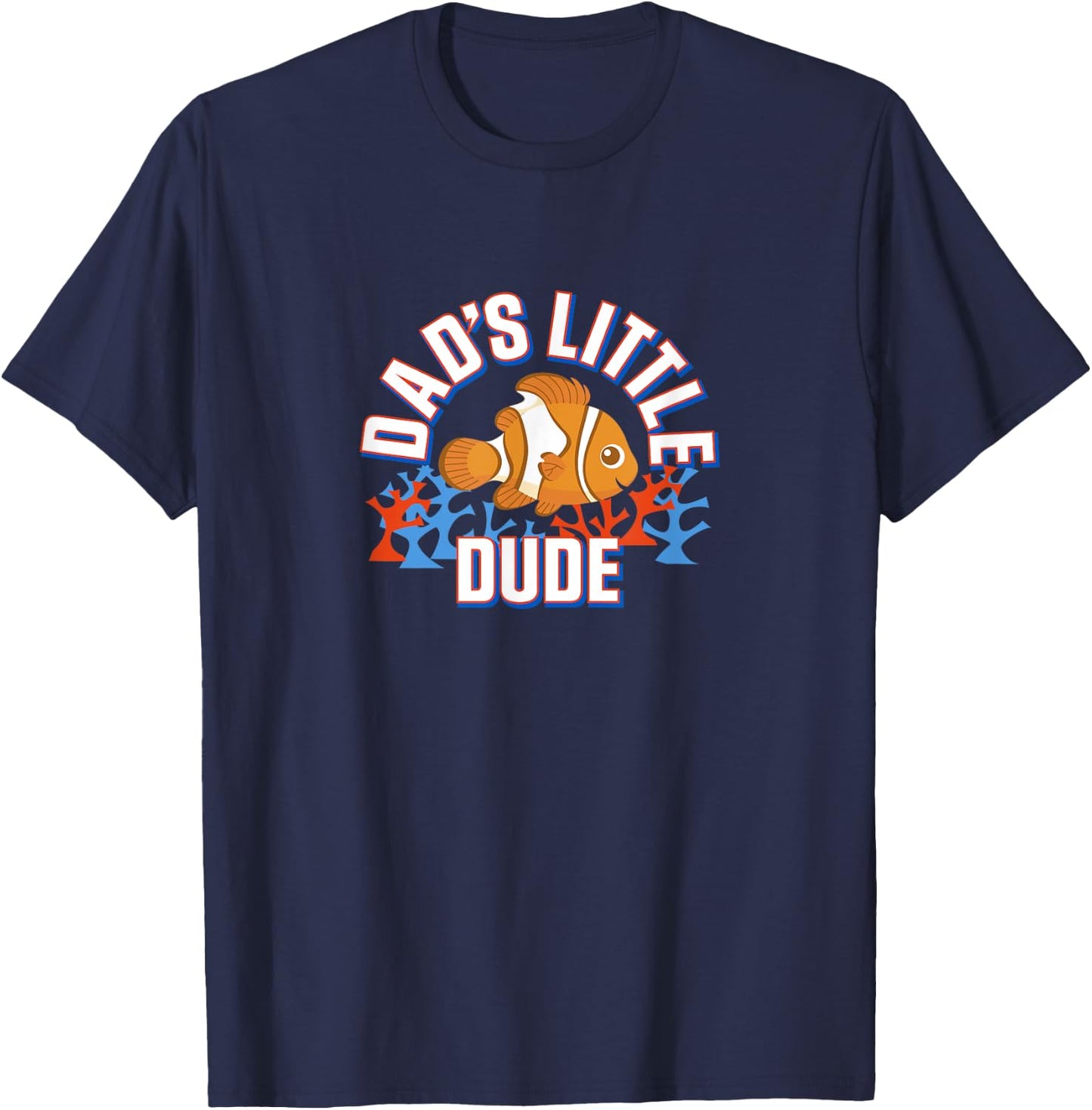 Disney Pixar Finding Nemo Father's Day Dad's Little Dude T-Shirt - T-Shirt | Navy
