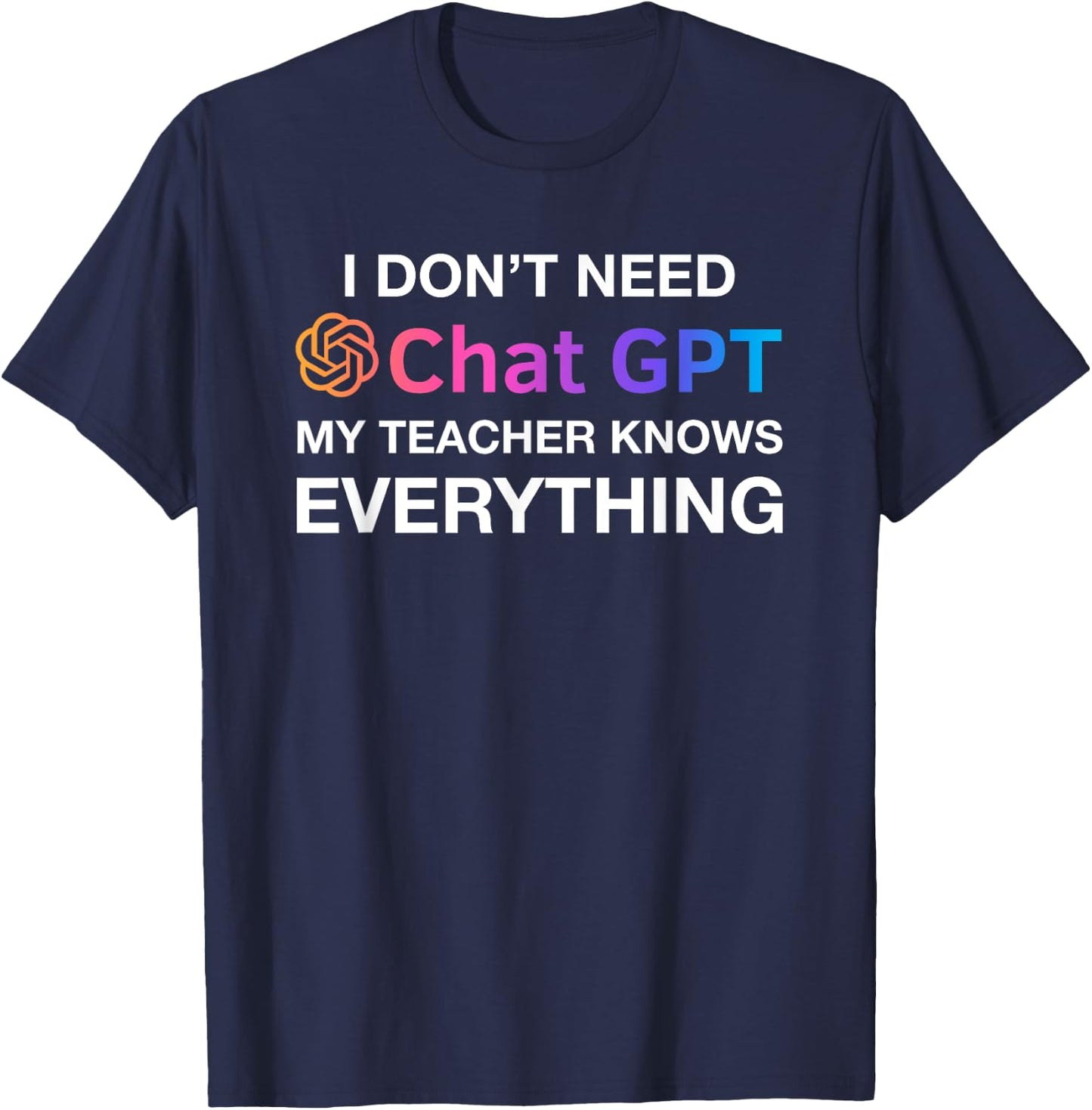 Teacher Chat GPT Ai , Cute Retro Computer Robotics System T-Shirt - T-Shirt | Navy