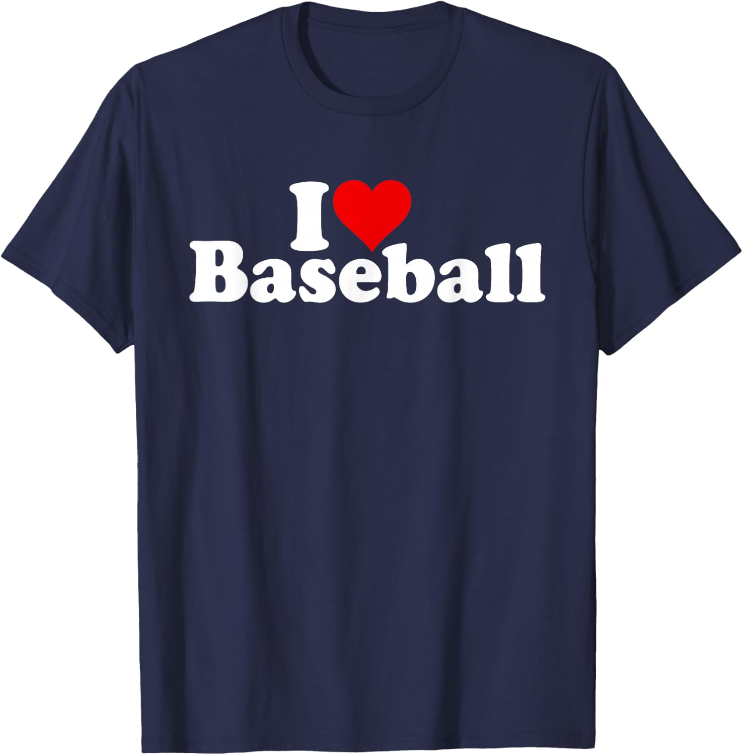 I Love Heart Baseball T-Shirt - T-Shirt | Navy