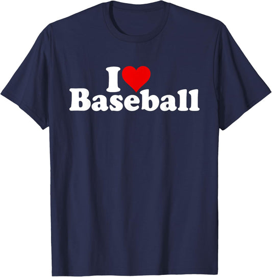 I Love Heart Baseball T-Shirt - T-Shirt | Navy