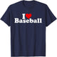 I Love Heart Baseball T-Shirt - T-Shirt | Navy