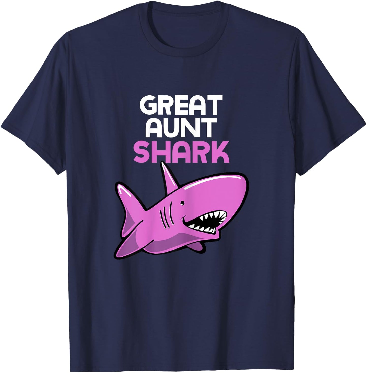 Great Aunt Shark Funny Family T-Shirt - T-Shirt | Navy