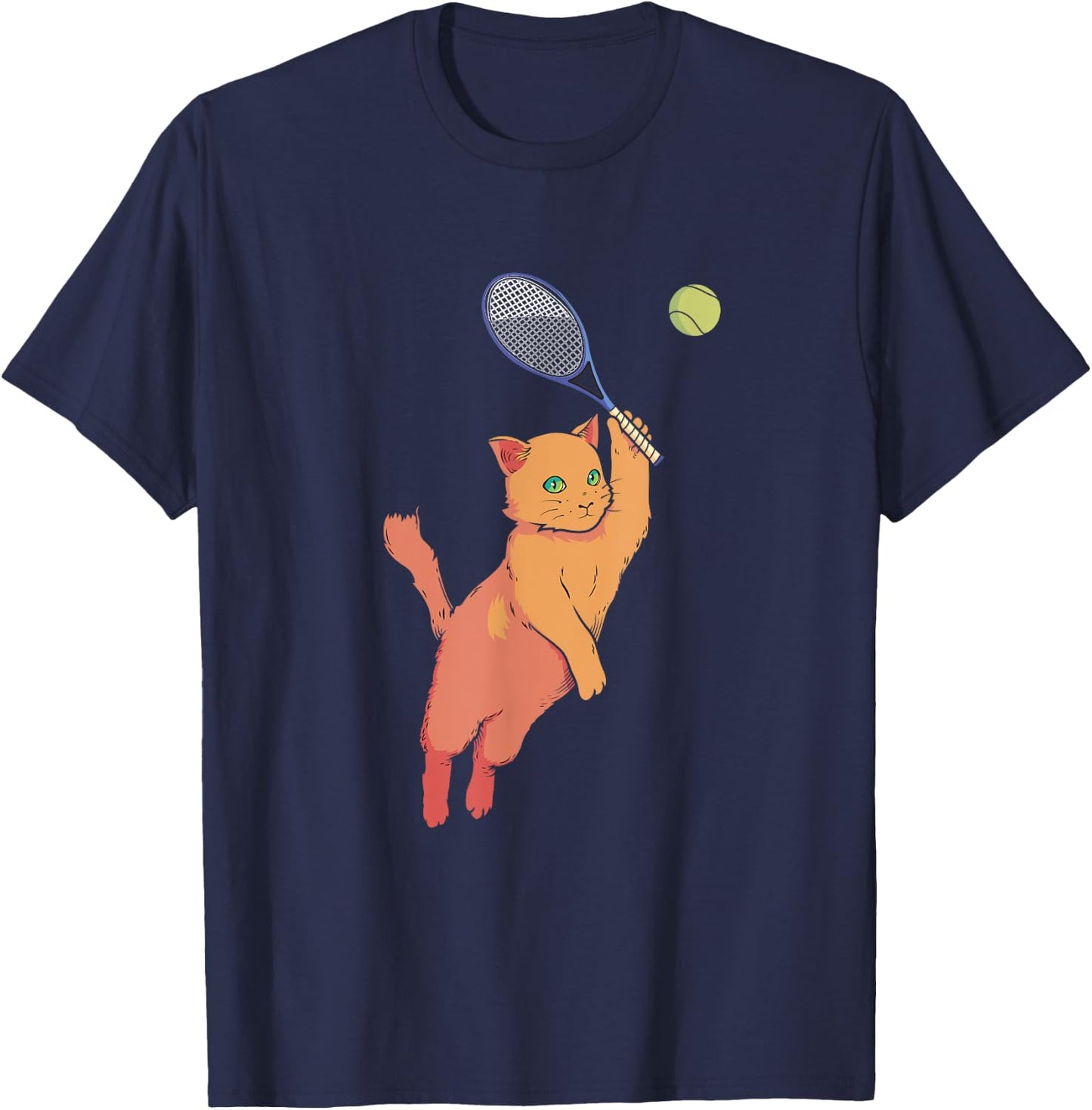 Tennis Player Racquets Cat Tennis Lover Racket Sport Women Kids T-Shirt - T-Shirt | Navy