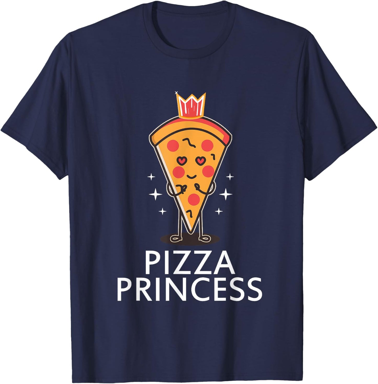 Pizza Princess Graphic Funny Pizza Lover For Girls Women T-Shirt - T-Shirt | Navy