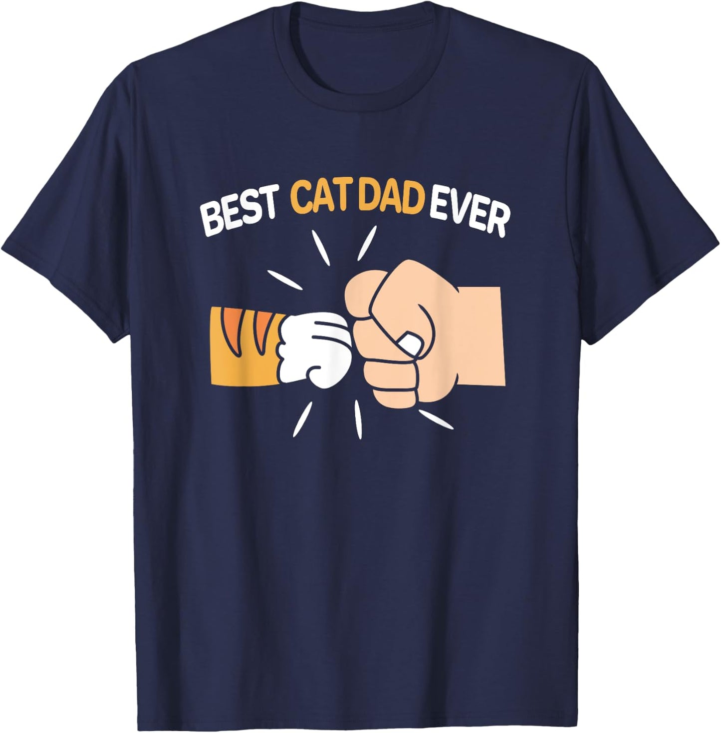 Best Cat Dad Ever Father Day Orange Tabby Dad Women Kids T-Shirt - T-Shirt | Navy