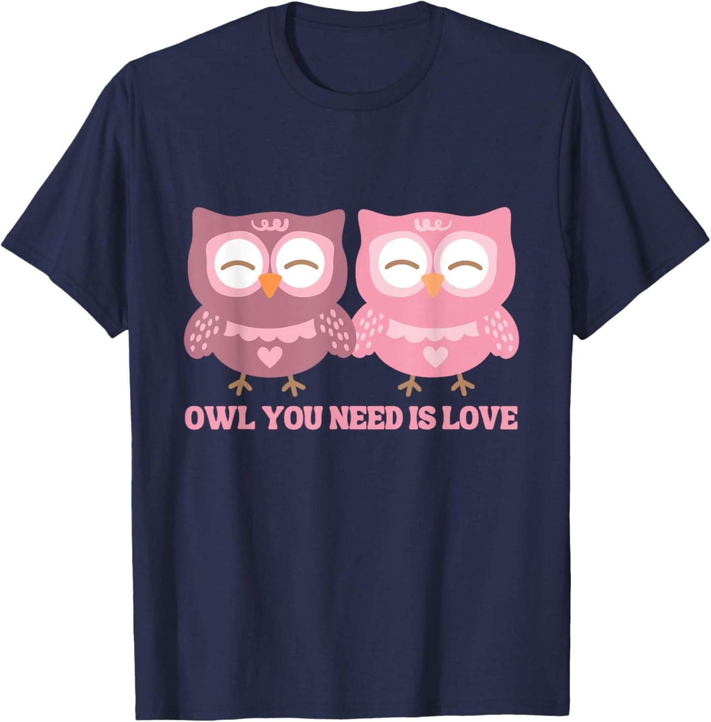 Valentines Day Owl You Need Is Love | Cute Valentine Kids T-Shirt - T-Shirt | Navy