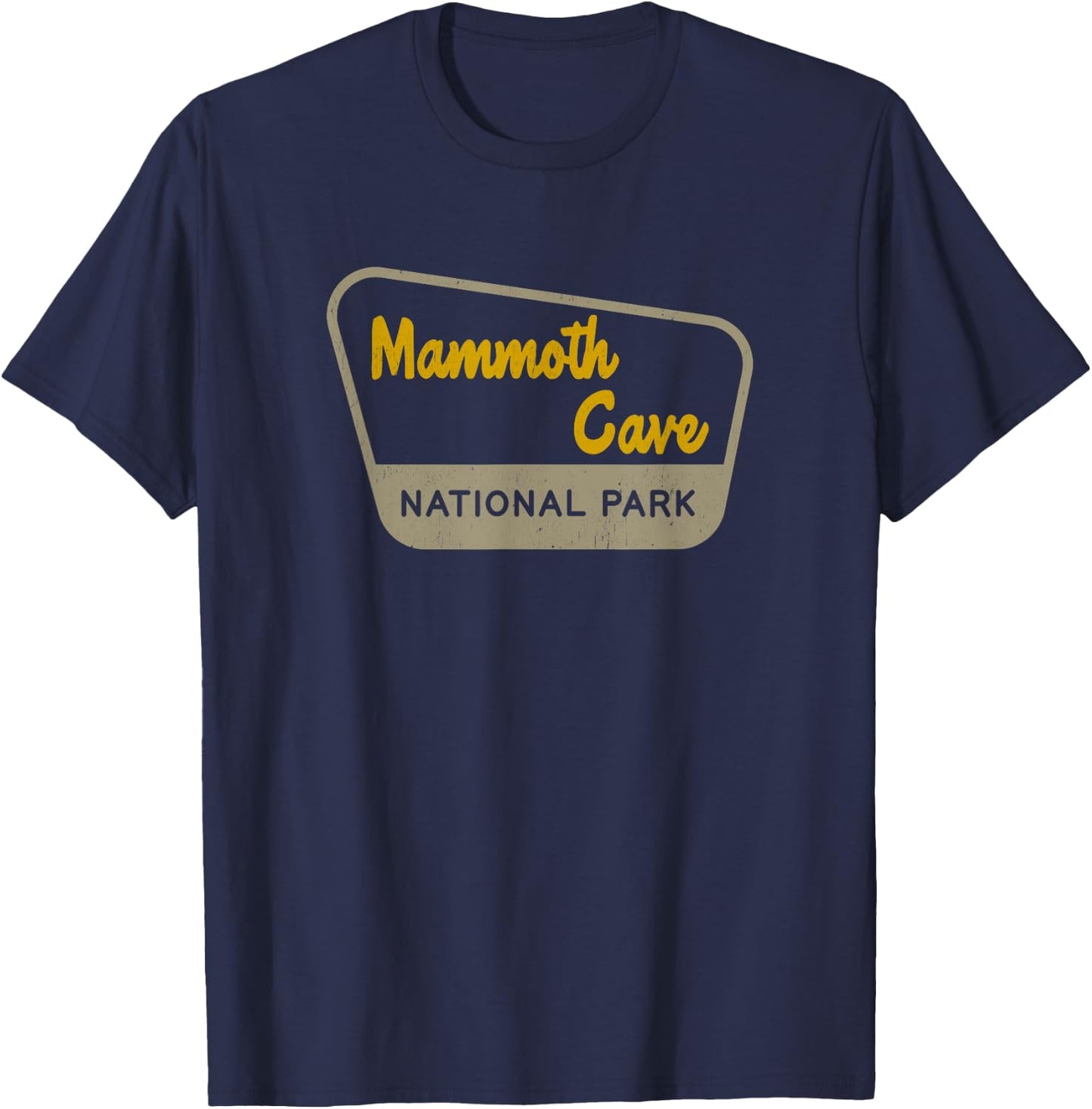 Mammoth Cave National Park Retro Two-Tone Sign T-Shirt - T-Shirt | Navy