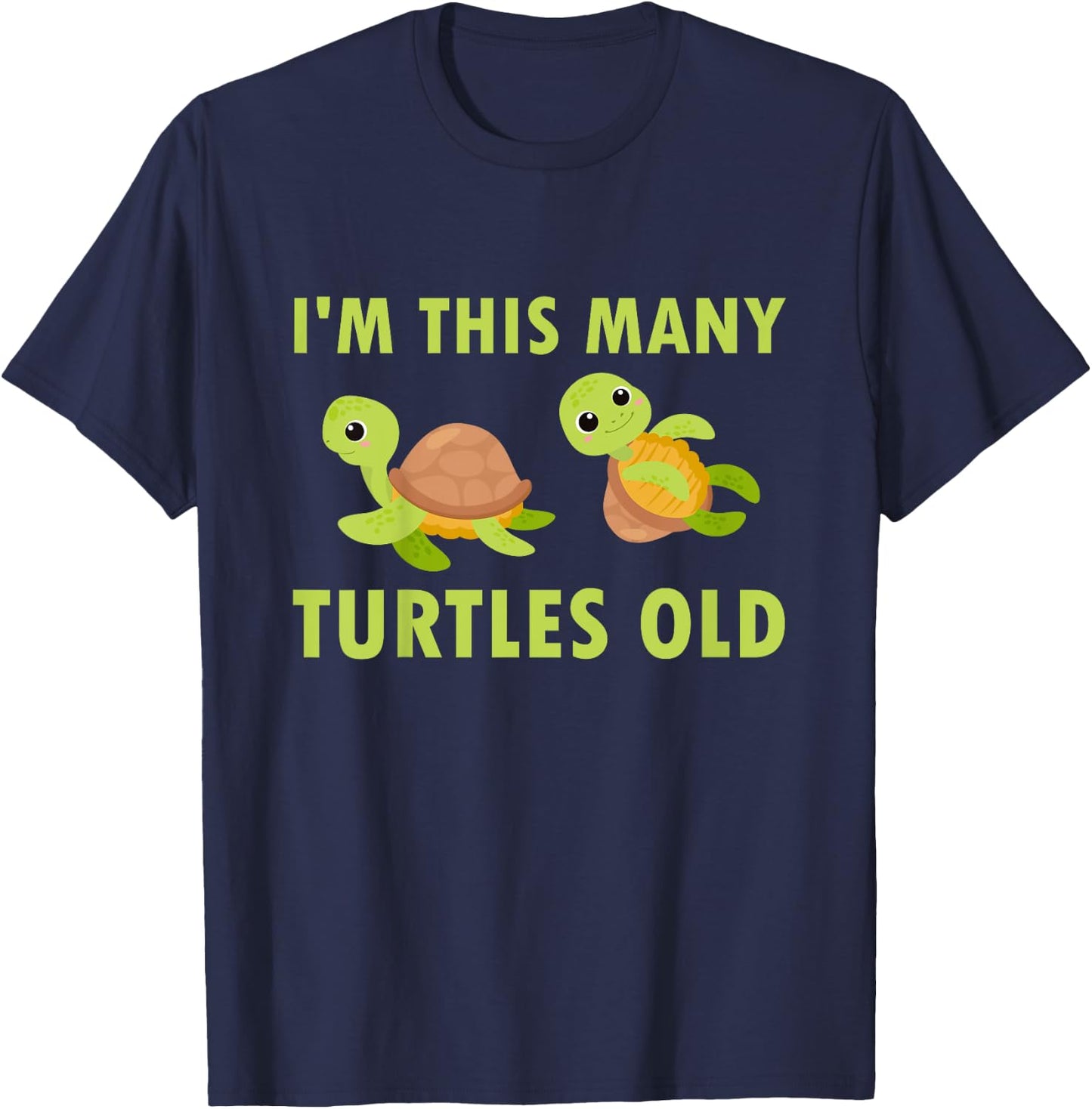 2 Years Old Boy Girl Turtles Old 2nd Birthday Kids T-Shirt - T-Shirt | Navy