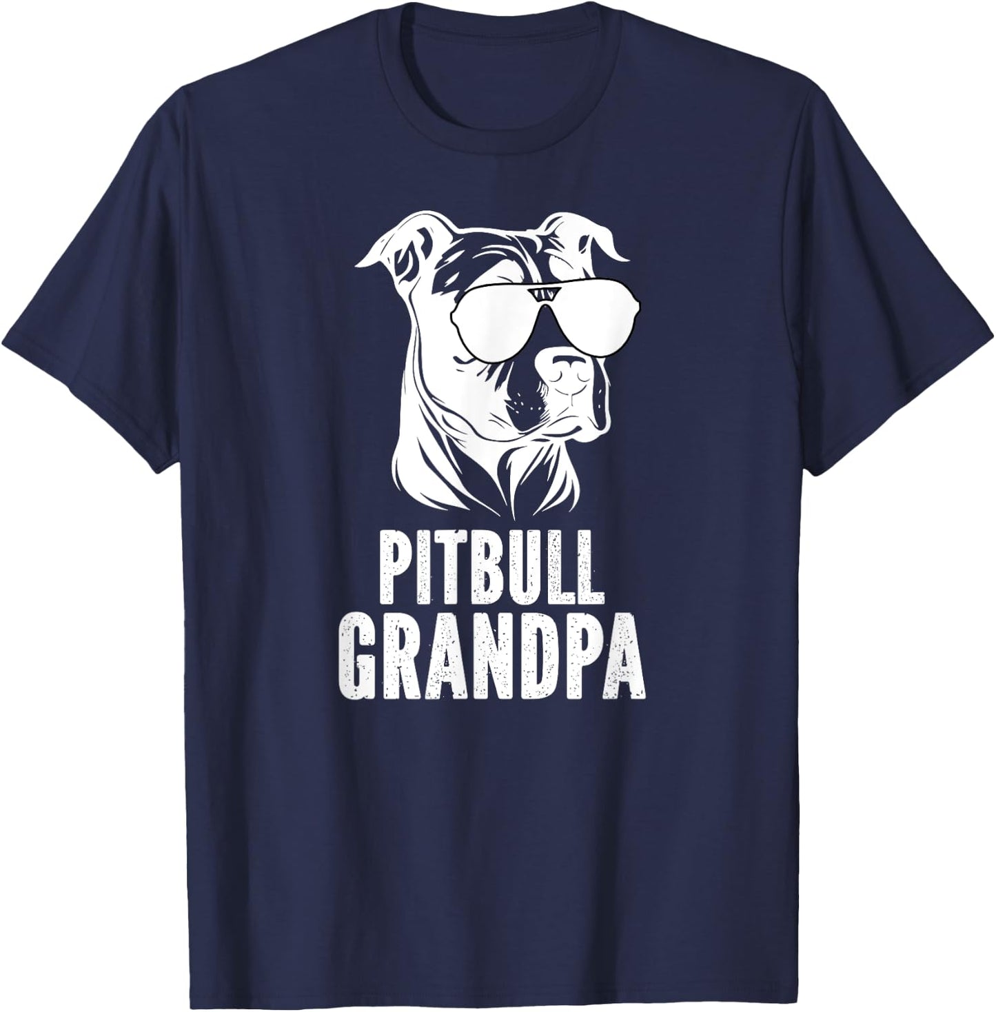 Pitbull Grandpa Of A Pitbull Grandfather Pittie Grandpa T-Shirt - T-Shirt | Navy