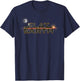 Flat Earth Sun Moon horizon at sunset firmament T-Shirt - T-Shirt | Navy