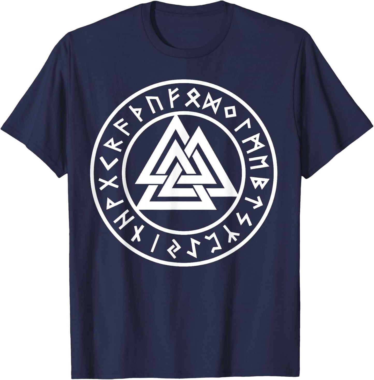 Valknut Wotan Knot Viking Odin Runes Asgard Valhalla Thor T-Shirt - T-Shirt | Navy