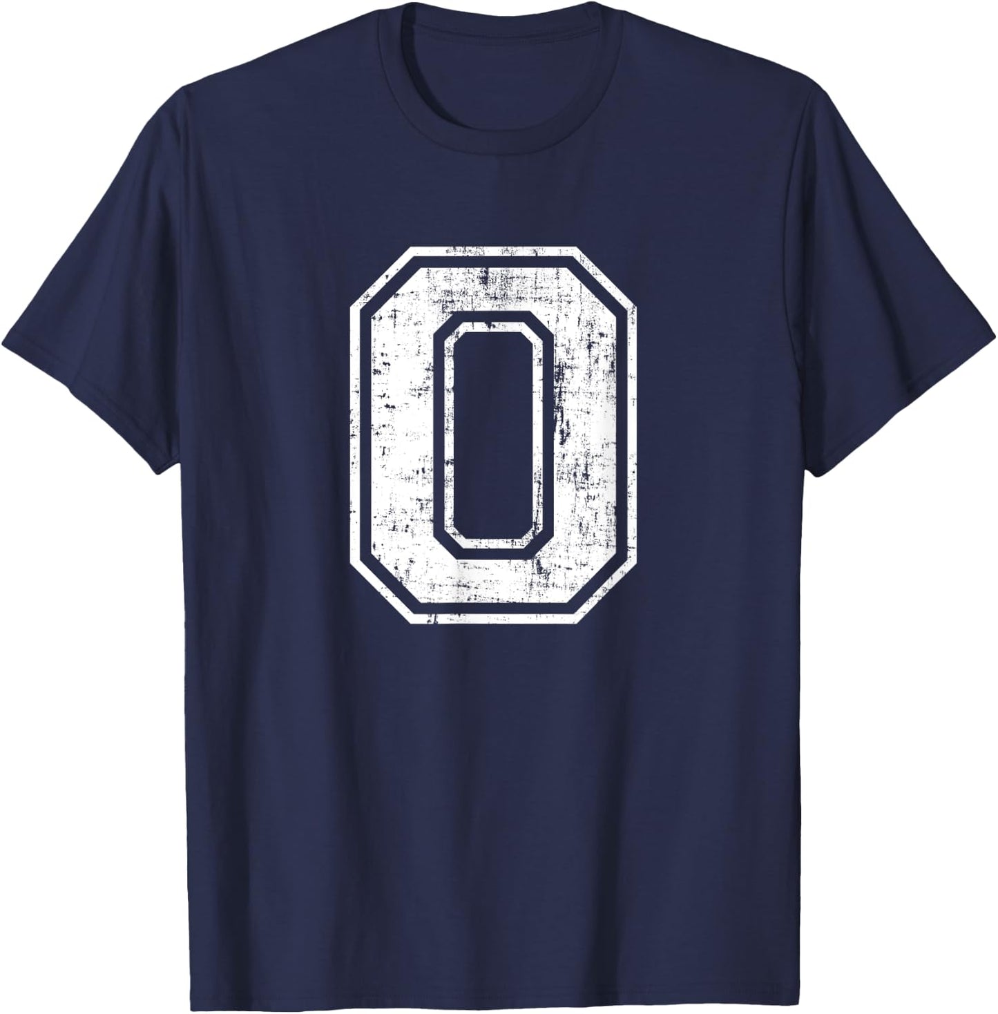 Letter O Uppercase Alphabet Initial School College Varsity T-Shirt - T-Shirt | Navy