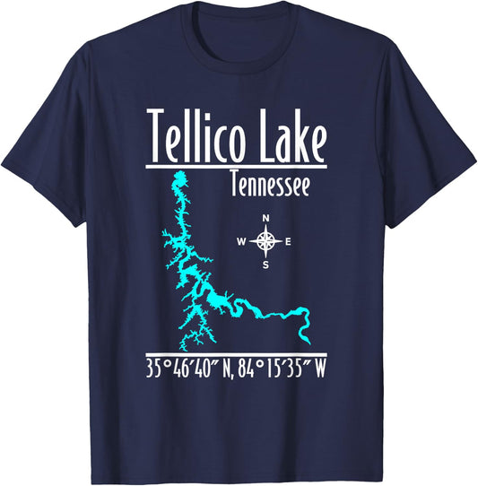 Modern Tellico Lake, Tennessee T-Shirt - T-Shirt | Navy