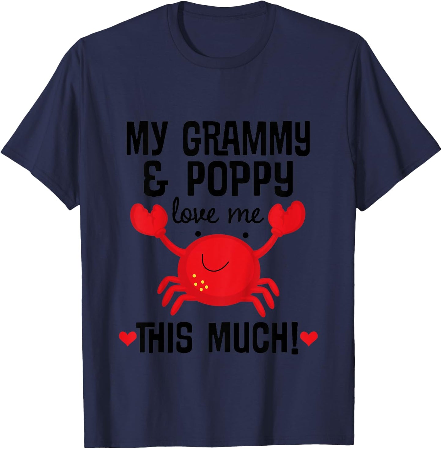 Kids Grammy and Poppy Love Me Grandchild Crab T-Shirt - T-Shirt | Navy