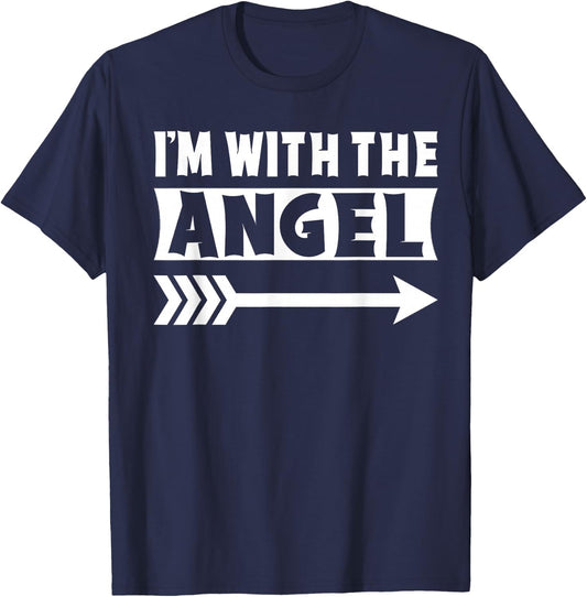 I'm With The Angel Halloween Costume Angel Halloween T-Shirt - T-Shirt | Navy