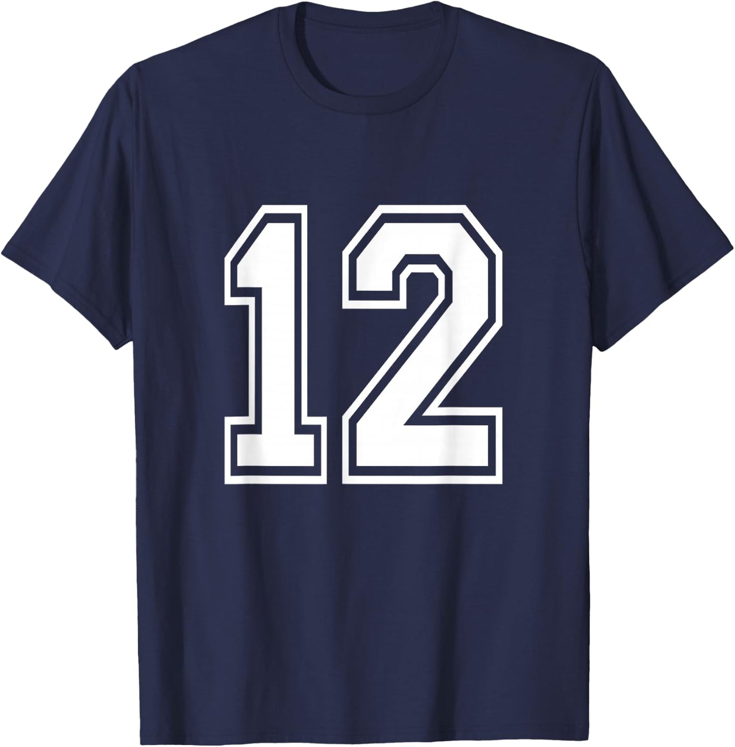 Number 12 Varsity Sports Team Jersey 12th Birthday 12 Years T-Shirt - T-Shirt | Navy