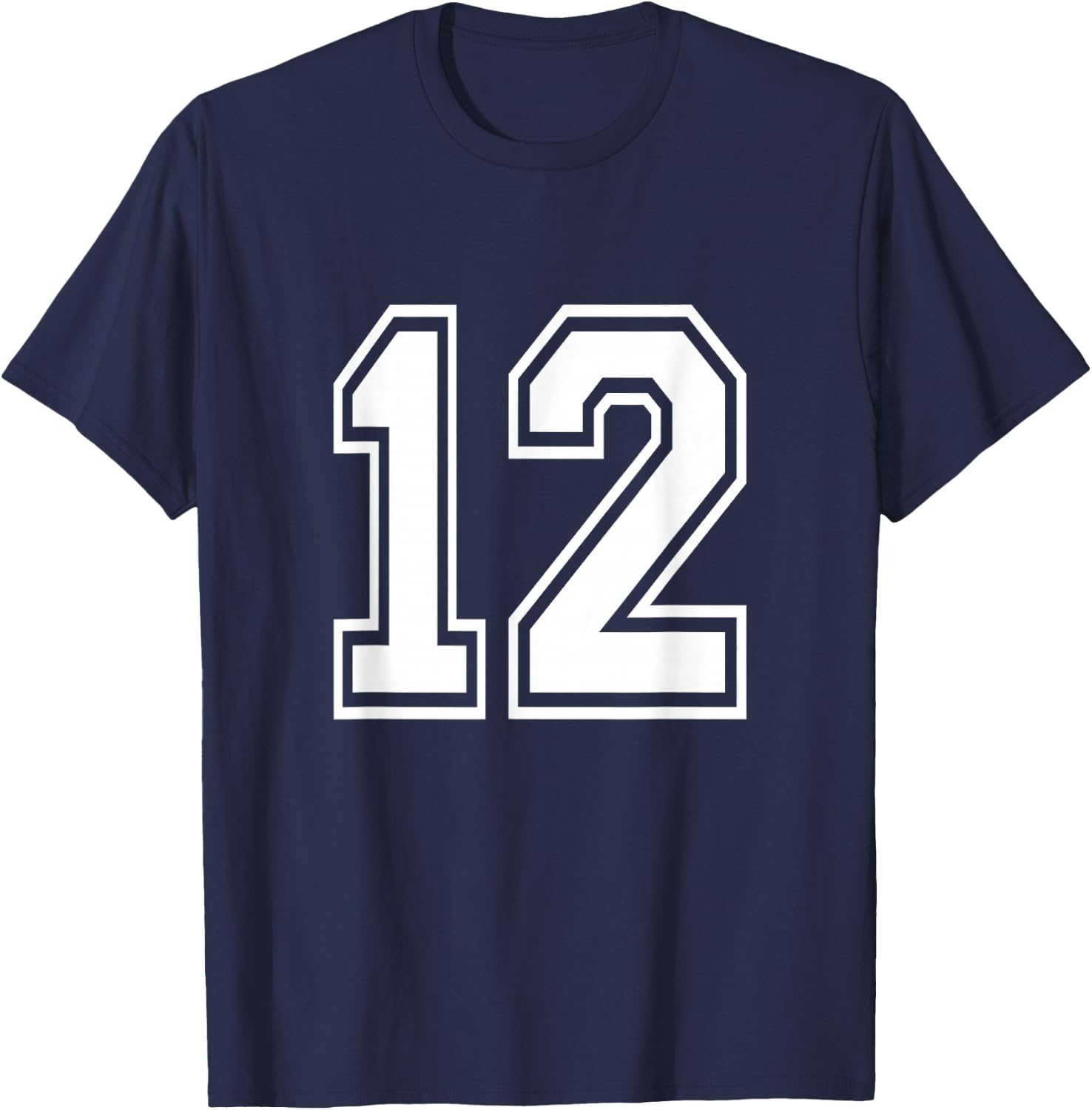Number 12 Varsity Sports Team Jersey 12th Birthday 12 Years T-Shirt - T-Shirt | Navy