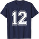 Number 12 Varsity Sports Team Jersey 12th Birthday 12 Years T-Shirt - T-Shirt | Navy