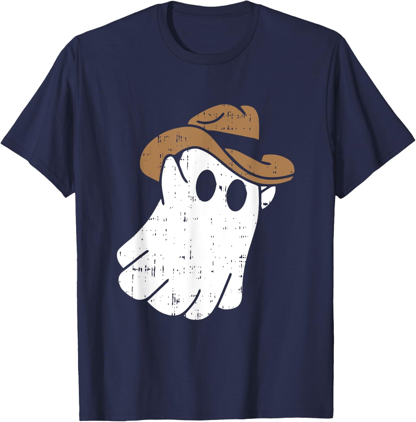 Cowboy Ghost Halloween Costume Funny Spooky Boo Spirit T-Shirt - T-Shirt | Navy