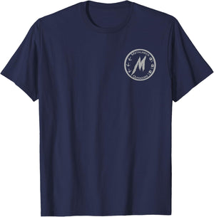 Flathead Catfish, Design on back, Metalneck Outdoors T-Shirt - T-Shirt | Navy