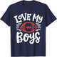 Love My Boys Football Mother Mom T-Shirt - T-Shirt | Navy