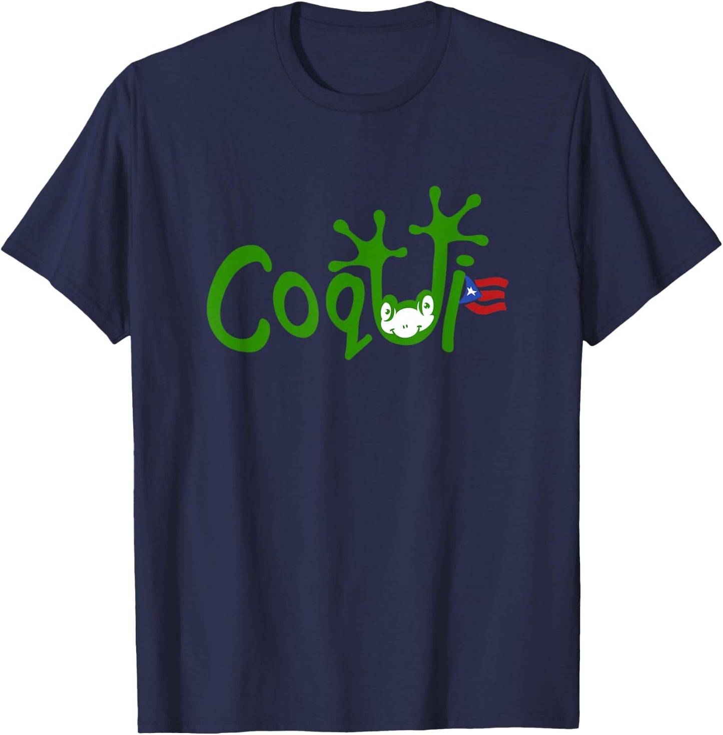 Coqui Frog Puerto Rican Flag Puerto Rico Vacation Souvenir T-Shirt - T-Shirt | Navy