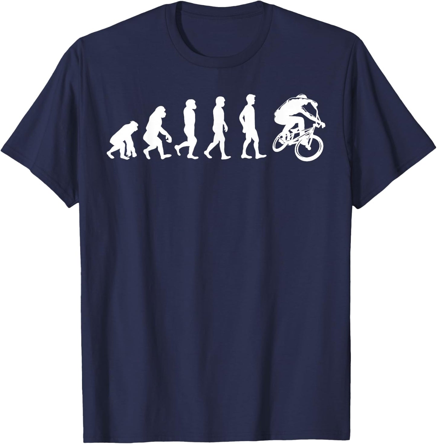 Evolution of Humanity to BMX Bike T-Shirt - T-Shirt | Navy