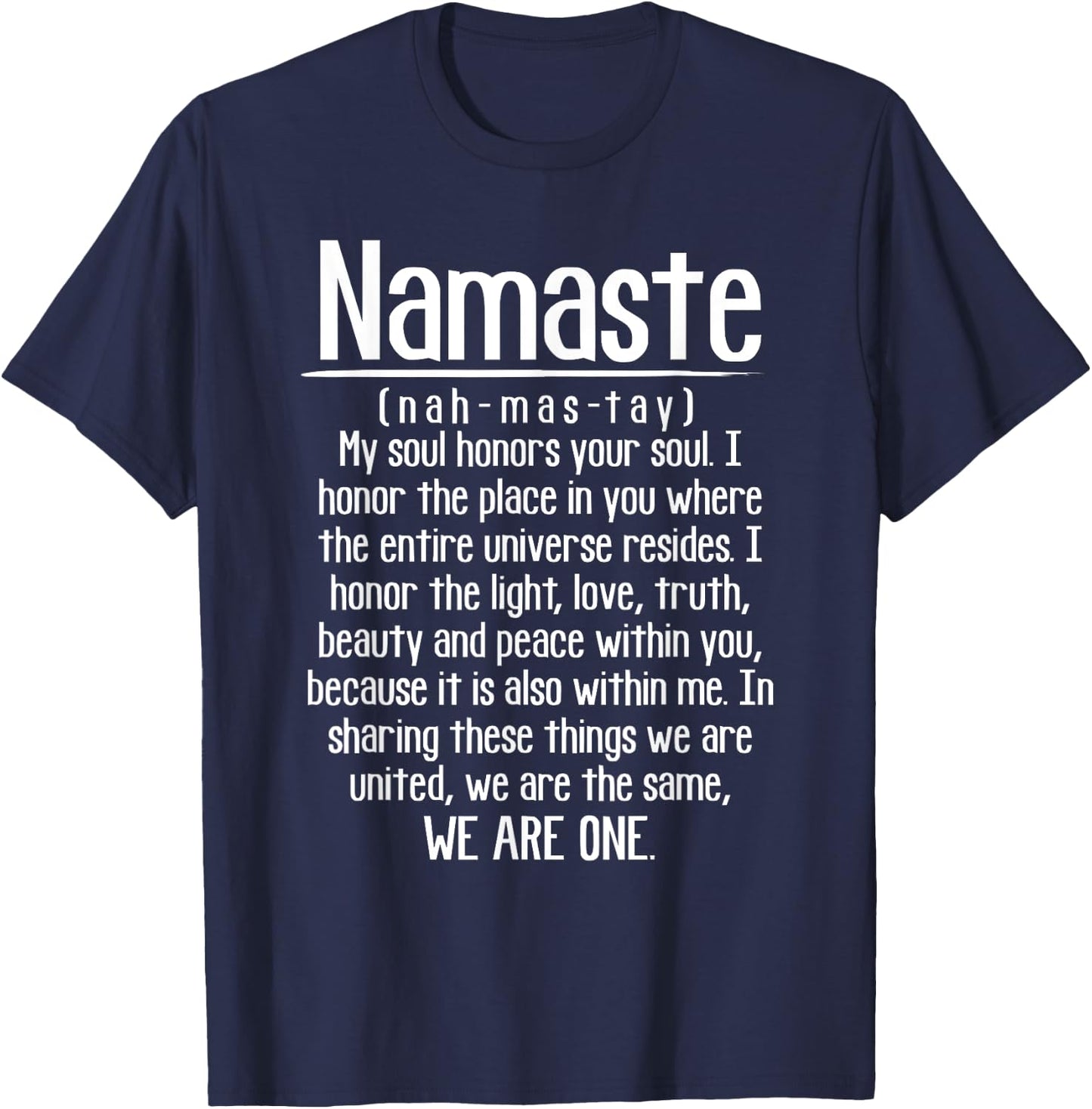Definition Of Namaste Meditation Yoga Hindu Buddhist T-Shirt - T-Shirt | Navy