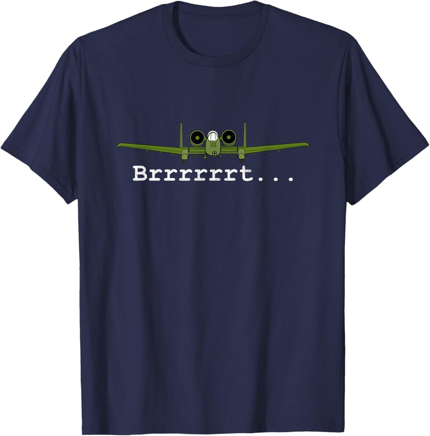 Dinosaurus Rekx A-10 Thunderbolt II Warthog Retro Graphic - Black, -Adults, Small T-Shirt - T-Shirt | Navy